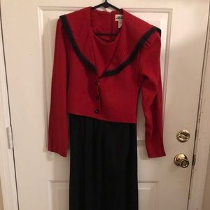 JBS. Ltd Long Red Dress with Buttons